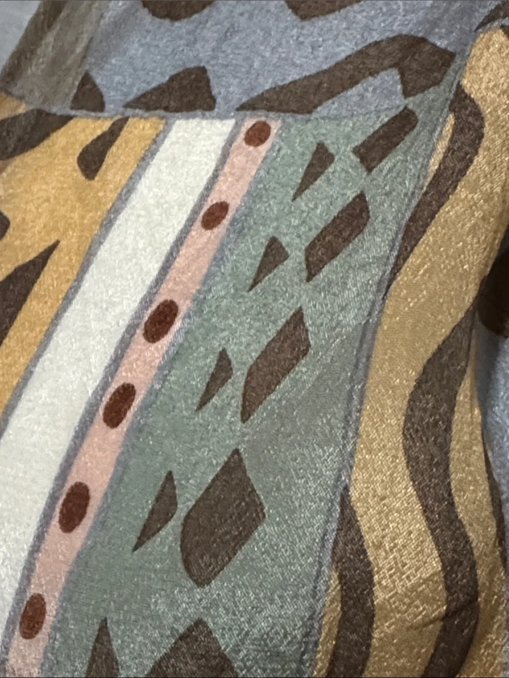 Vintage Liz Claiborne Silk Scarf-Taupe/Tan/Green-GUC